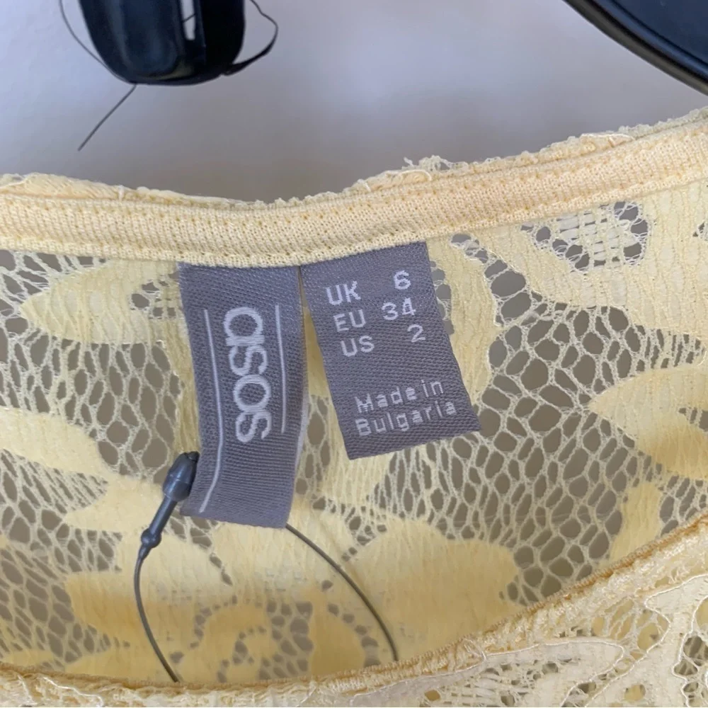 ASOS Light Yellow Pleated‎ Dress Size 2 NWT